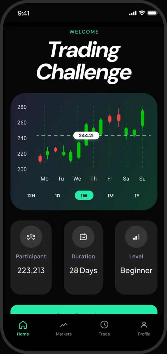 Finlume Trading Challenge app preview